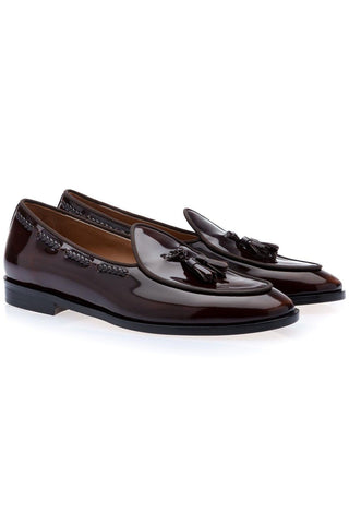 SUPERGLAMOUROUS Tangerine 8 Brushed Polished Calf-Skin Leather Belgian Tassel Loafers (SPGM1152)-AmbrogioShoes