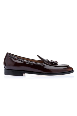 SUPERGLAMOUROUS Tangerine 8 Brushed Polished Calf-Skin Leather Belgian Tassel Loafers (SPGM1152)-AmbrogioShoes