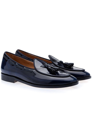SUPERGLAMOUROUS Tangerine 8 Brushed Polished Calf-Skin Leather Belgian Tassel Loafers (SPGM1152)-AmbrogioShoes