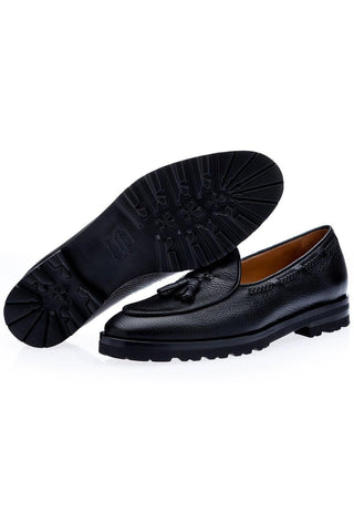 SUPERGLAMOUROUS Tangerine 8-T Deer-Skin Leather Belgian Tassel Loafers (SPGM1142)-AmbrogioShoes