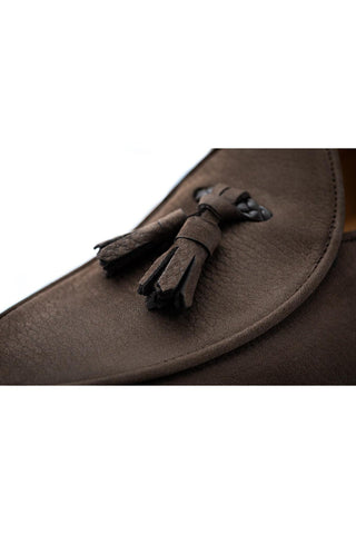 SUPERGLAMOUROUS Tangerine 8-T Oregon Grainy Nubuck Leather Belgian Tassel Loafer (SPGM1373)-AmbrogioShoes