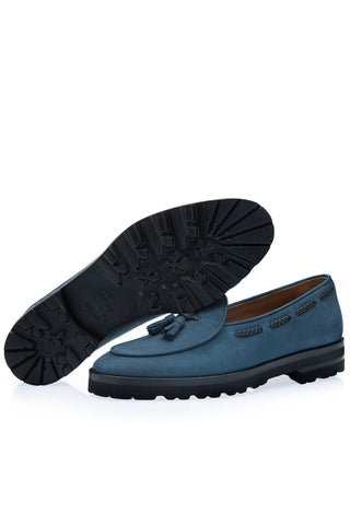SUPERGLAMOUROUS Tangerine 8-T Oregon Grainy Nubuck Leather Belgian Tassel Loafer (SPGM1373)