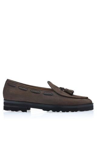 SUPERGLAMOUROUS Tangerine 8-T Oregon Grainy Nubuck Leather Belgian Tassel Loafer (SPGM1373)