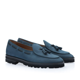 SUPERGLAMOUROUS Tangerine 8-T Oregon Grainy Nubuck Leather Belgian Tassel Loafer (SPGM1373)-AmbrogioShoes