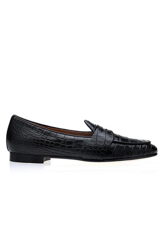 SUPERGLAMOUROUS Tangerine 9 Crocodile Belgian Loafer (SPGM1353)
