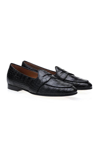 SUPERGLAMOUROUS Tangerine 9 Crocodile Belgian Loafer (SPGM1353)