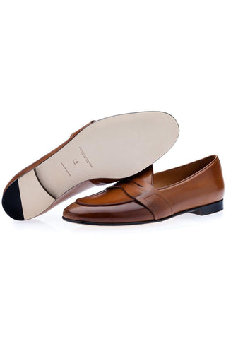 SUPERGLAMOUROUS Tangerine 9 Toledo Leather Penny Loafer