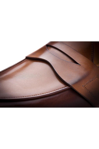 SUPERGLAMOUROUS Tangerine 9 Toledo Leather Penny Loafer
