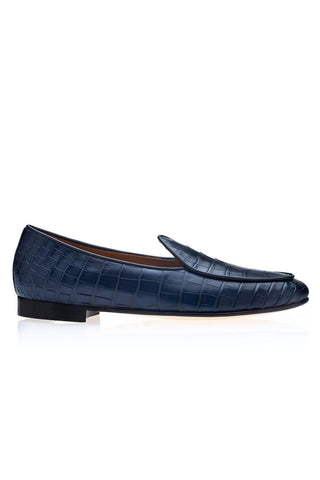 SUPERGLAMOUROUS Tangerine Crocodile Belgian Loafer(SPGM1348)