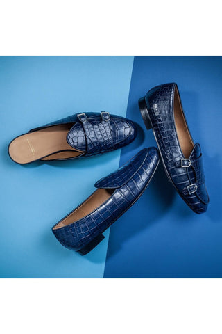 SUPERGLAMOUROUS Tangerine Crocodile Belgian Loafer(SPGM1348)