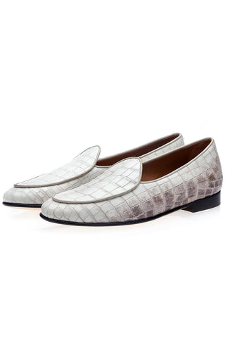 SUPERGLAMOUROUS Tangerine Crocodile Belgian Loafer(SPGM1348)