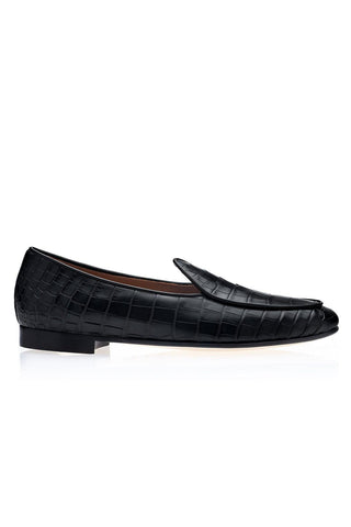 SUPERGLAMOUROUS Tangerine Crocodile Belgian Loafer(SPGM1348)