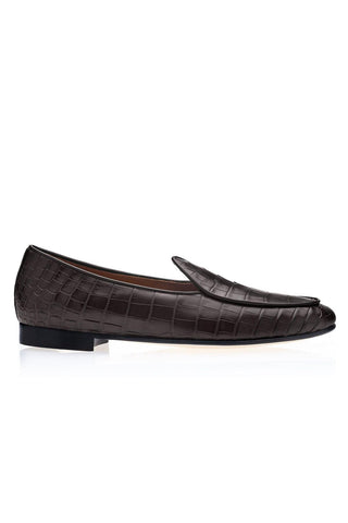 SUPERGLAMOUROUS Tangerine Crocodile Belgian Loafer(SPGM1348)