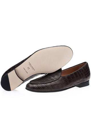 SUPERGLAMOUROUS Tangerine Crocodile Belgian Loafer(SPGM1348)