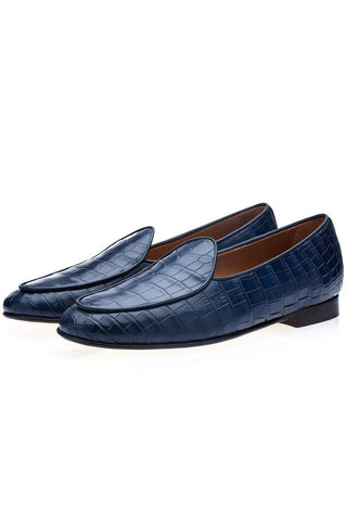 SUPERGLAMOUROUS Tangerine Crocodile Belgian Loafer(SPGM1348)