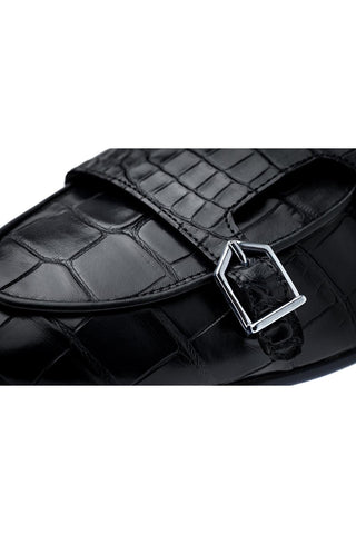 SUPERGLAMOUROUS Tangerine Crocodile Double Monk Belgian Loafer (SPGM1349)