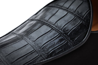 SUPERGLAMOUROUS Tangerine Crocosuede Men's Shoes Exotic Crocodile / Suede Leather Belgian Loafers (SPGM1337)-AmbrogioShoes