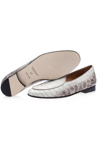 SUPERGLAMOUROUS Tangerine Exotic Crocodile Belgian Loafer(SPGM1348)-AmbrogioShoes