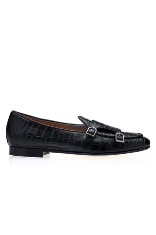 SUPERGLAMOUROUS Tangerine Exotic Crocodile Double Monk Belgian Loafer (SPGM1349)