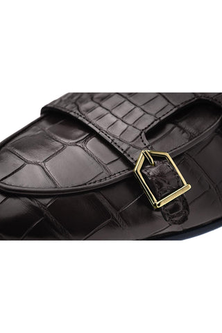 SUPERGLAMOUROUS Tangerine Exotic Crocodile Double Monk Belgian Loafer (SPGM1349)