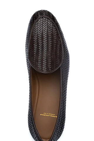 SUPERGLAMOUROUS Tangerine Intrecciato Leather Loafer