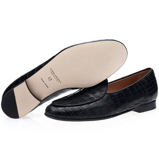 SUPERGLAMOUROUS Tangerine Men's Shoes Exotic Crocodile Belgian Loafer(SPGM1348)-AmbrogioShoes