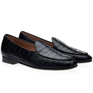 SUPERGLAMOUROUS Tangerine Men's Shoes Exotic Crocodile Belgian Loafer(SPGM1348)-AmbrogioShoes