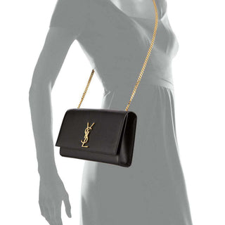 Saint Laurent Mediam Kate Monogram Pebbeled Leather Handbag-AmbrogioShoes