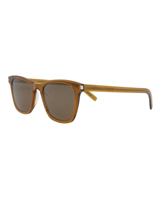 Saint Laurent SL716SLIM Transparent Cognac Brown Sunglasses