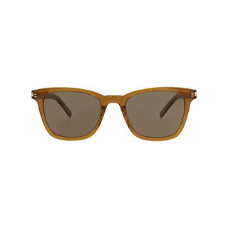 Saint Laurent SL716SLIM Transparent Cognac Brown Sunglasses