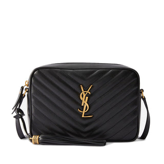 Saint Laurent YSL Lou GUE612544 0820 Women's Black Calf-Skin Leather Monogram Camera Bag (YSL1000)-AmbrogioShoes