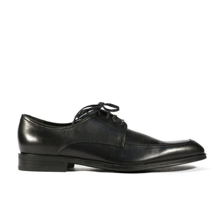 Salvatore Ferragamo Riverdale Italian Men's Shoes Black Calf-Skin Leather Wing-tip Oxfords (SF04)-AmbrogioShoes