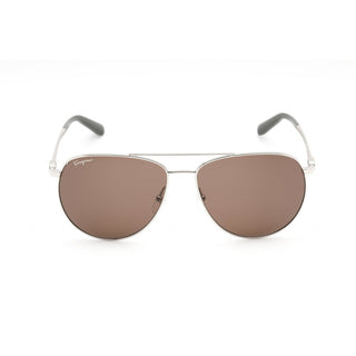 Salvatore Ferragamo SF157S Sunglasses Silver / Brown Polarized-AmbrogioShoes
