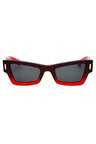 615 - GRADIENT TRANSPARENT DARK RED/Dark Grey