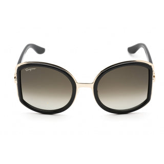 Salvatore Ferragamo SF719S Sunglasses Black/Gold / Brown Gradient-AmbrogioShoes