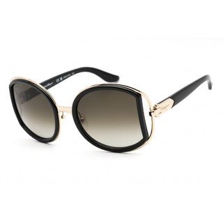 Salvatore Ferragamo SF719S Sunglasses Black/Gold / Brown Gradient-AmbrogioShoes