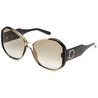 Salvatore Ferragamo SF942S Sunglasses Khaki Brown Gradient / Brown Gradient-AmbrogioShoes