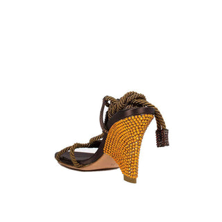 Sergio Rossi Fabric Hand Strass Crystalized Sandals (SRWCRY09)-AmbrogioShoes