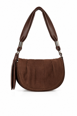 Sergio Rossi handbag Brown Leather bag Horse shoe Hobo (SR1110)