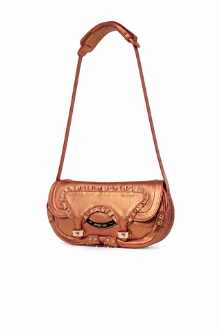Sergio Rossi handbag Copper Leather & Suede Shoulder bag (SR1112)