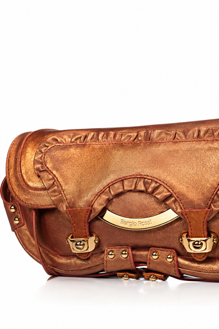 Sergio Rossi handbag Copper Leather & Suede Shoulder bag (SR1112)