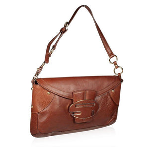 Sergio Rossi handbag Leather Chocolate Brown Baguette Bag (SR1107)-AmbrogioShoes