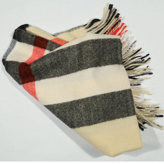 Ambrogio Unisex Beige Combination Cashmere Wool Wrap Scarf (AMBUS1001)-AmbrogioShoes