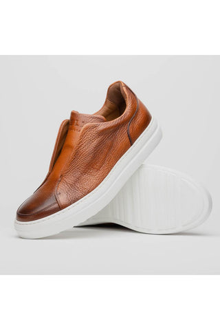 Spettacolare Leather Sneaker Cognac-Dellamoda