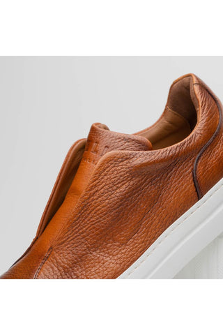 Spettacolare Leather Sneaker Cognac-Dellamoda