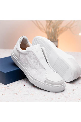 Spettacolare Leather Sneaker - White-Dellamoda