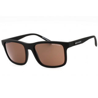 Armani Exchange 0AX4145S Sunglasses Matte Black/ Dark Brown