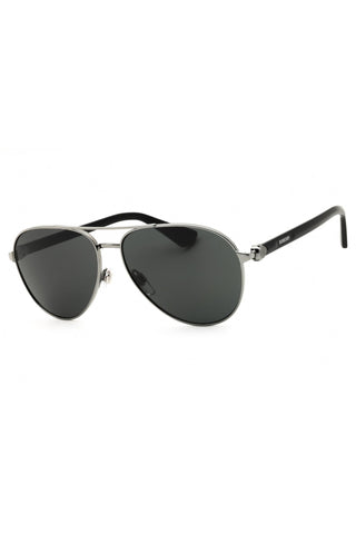 Burberry 0BE3167 men's aviator sunglasses with a silver metal frame and black lenses.