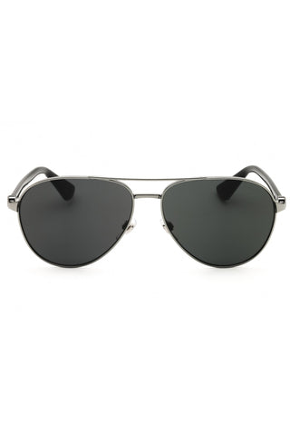 Burberry 0BE3167 men's aviator sunglasses featuring a sleek metal frame and dark grey lenses.