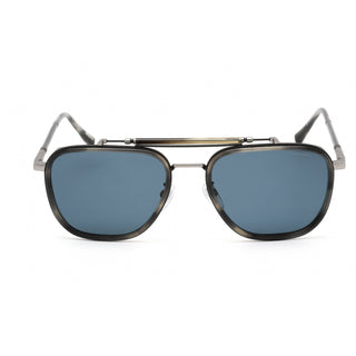 Chopard SCHF25 Sunglasses SHINY STRIPED GREY HAVANA / Blue Grey